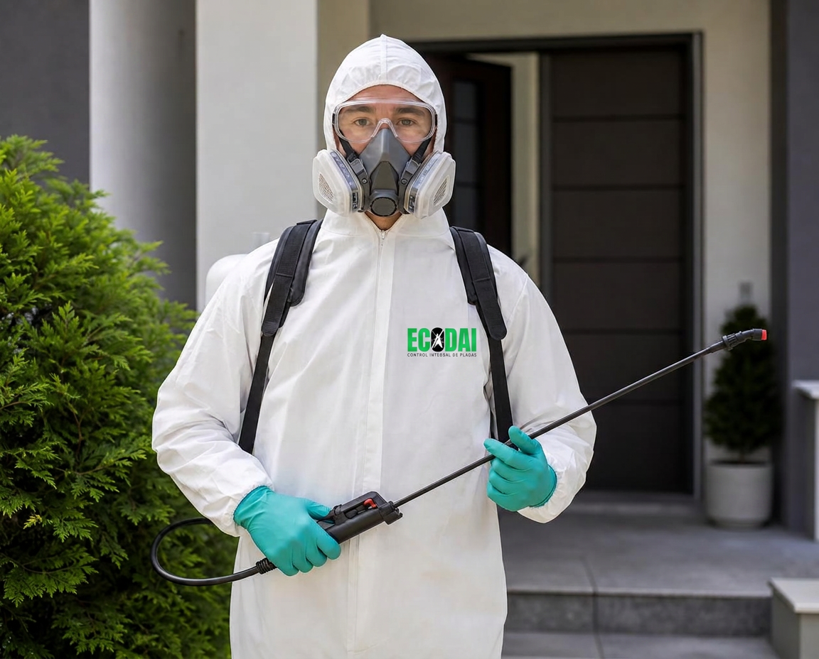 Técnico profesional de ECODAI con equipo de protección personal